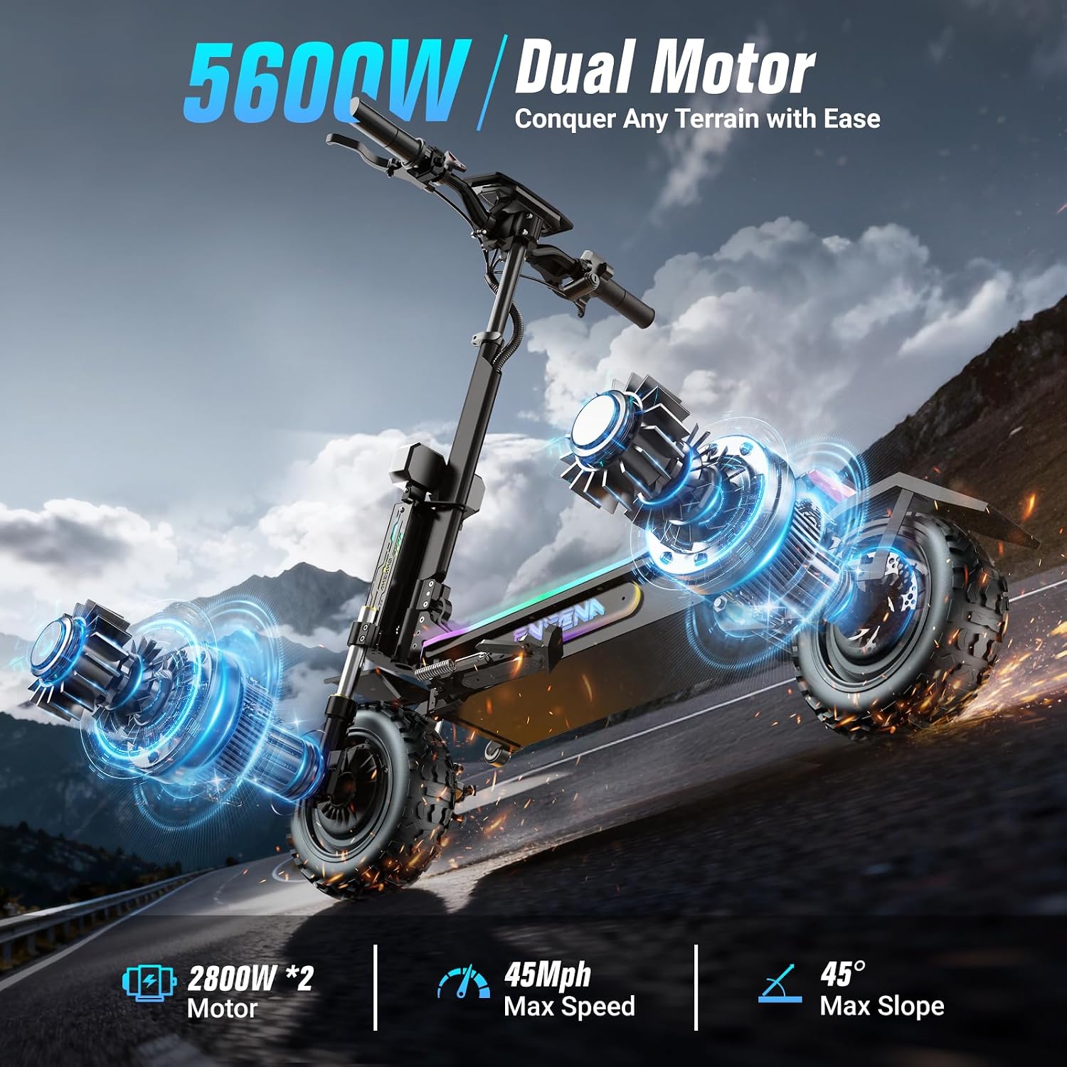 60V 5600W Dual Motor Electric Scooter - Elektrikli Scooter Yetişkinler İçin - 5600W